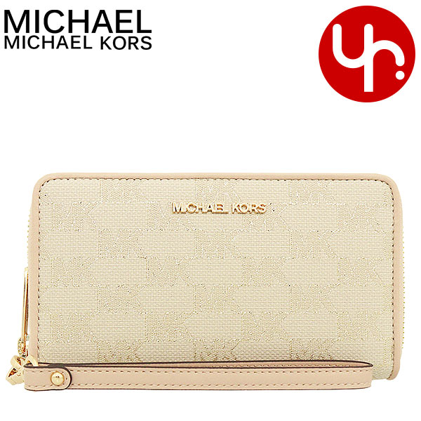 マイケルコース MICHAEL KORS 財布 二つ折り財布 35F2GTVE3J ナチュラルマルチ 特別送料無料 ジェット セット トラベル シグネチャー ジャガード マルチファンクション ウォレット アウトレット品レディース ブランド 通販