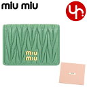 ミュウミュウ 定期入れ ミュウミュウ miumiu 小物 カードケース 5MC103 2FPP サルビア 特別送料無料 マテラッセ レザー メタル ロゴ カードケース レディース ブランド 通販 2023SS