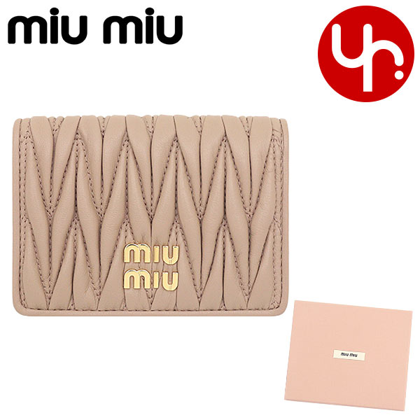 ミュウミュウ 定期入れ ミュウミュウ miumiu 小物 カードケース 5MC103 2FPP カメオ 特別送料無料 マテラッセ レザー メタル ロゴ カードケース レディース ブランド 通販 2023SS