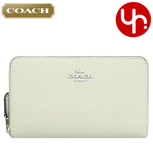 コーチ COACH 財布 二つ折り財布 FC4124 C4124 ライトセージ 特別送料無料 ラグジュアリー ペブルド レザー ミディアム ジップ アラウンド アウトレット品レディース ブランド 通販 2023SS