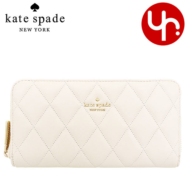 ケイト・スペード ニューヨーク 革長財布 レディース ケイトスペード kate spade 財布 長財布 KA590 パーチメント 特別送料無料 キャリー スムース キルテッド レザー ラージ ジップ アラウンド コンチネンタル ウォレット アウトレット品レディース ブランド 通販 2023SS