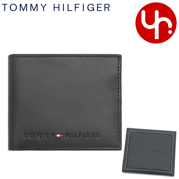 トミー ヒルフィガー 財布（メンズ） トミー ヒルフィガー TOMMY HILFIGER 財布 二つ折り財布 31TL25X005 ブラック 特別送料無料 WELLESLEY ジェニュイン レザー コイン パース バイフォールド ウォレットメンズ ブランド 通販