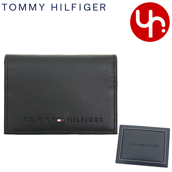 トミーヒルフィガー 名刺入れ（メンズ） トミー ヒルフィガー TOMMY HILFIGER カードケース 名刺入れ 31TL20X014 ブラック 特別送料無料 WELLESLEY ジェニュイン レザー カードケースメンズ ブランド 通販