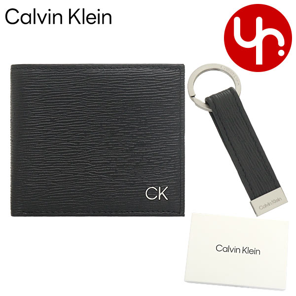 カルバンクライン 財布（メンズ） カルバン クライン Calvin Klein 財布 二つ折り財布 31CK330016 ブラック 特別送料無料 ジェニュイン レザー バイフォールド コイン ポケット ウォレット キーリング ボックス セットメンズ ブランド 通販 2023SS