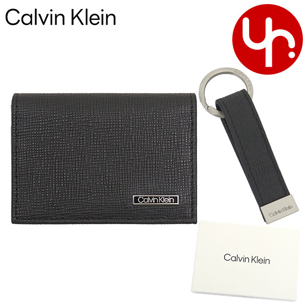 カルバン・クライン 定期入れ メンズ カルバン クライン Calvin Klein 小物 カードケース 31CK330015 ブラック 特別送料無料 ジェニュイン レザー カードケース キーリング ボックス セットメンズ ブランド 通販 2023SS