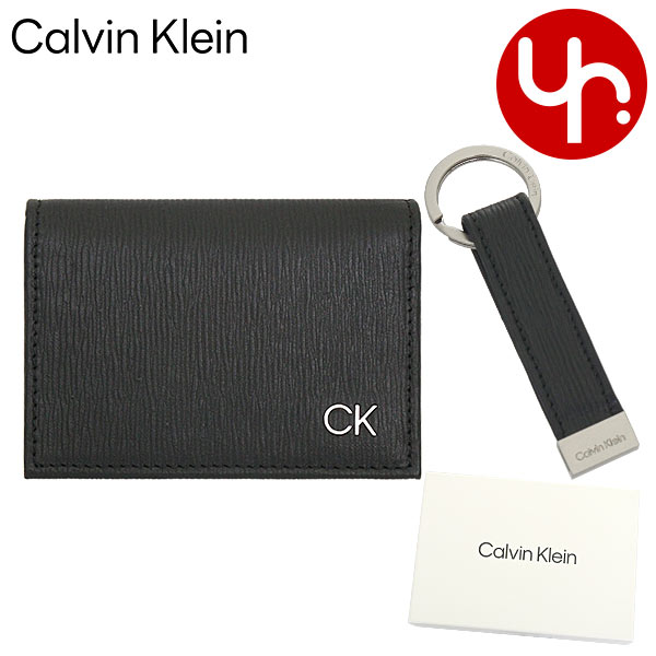 カルバン クライン Calvin Klein 小物 カードケース 31CK330017 ブラック 特別送料無料 ジェニュイン レザー カードケース キーリング ボックス セットメンズ ブランド 通販 2023SS