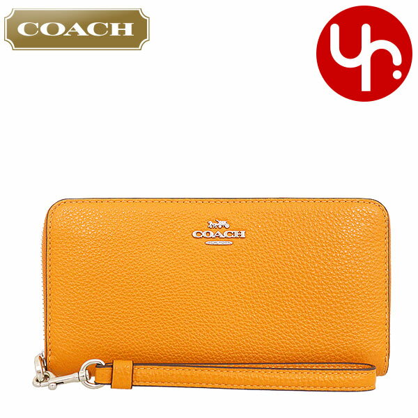 コーチ 革財布 レディース コーチ COACH 財布 長財布 FC4451 C4451 パパイヤ 特別送料無料 ラグジュアリー ペブルド レザー ロング ジップ アラウンド ウォレット （ストラップ付き） アウトレット品レディース ブランド 通販 2023SS