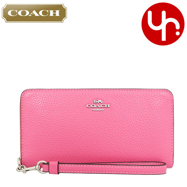 コーチ 長財布 レディース コーチ COACH 財布 長財布 FC4451 C4451 ペチュニア 特別送料無料 ラグジュアリー ペブルド レザー ロング ジップ アラウンド ウォレット （ストラップ付き） アウトレット品レディース ブランド 通販 2023SS