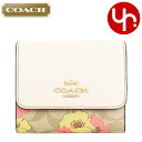 コーチ COACH 財布 三つ折り財布 FCH719 CH719 ライトカーキマルチ 特別送料無料 シグネチャー フローラル クラスター プリント PVC レザー スモール トライフォールド ウォレット アウトレット品レディース ブランド 2023SS