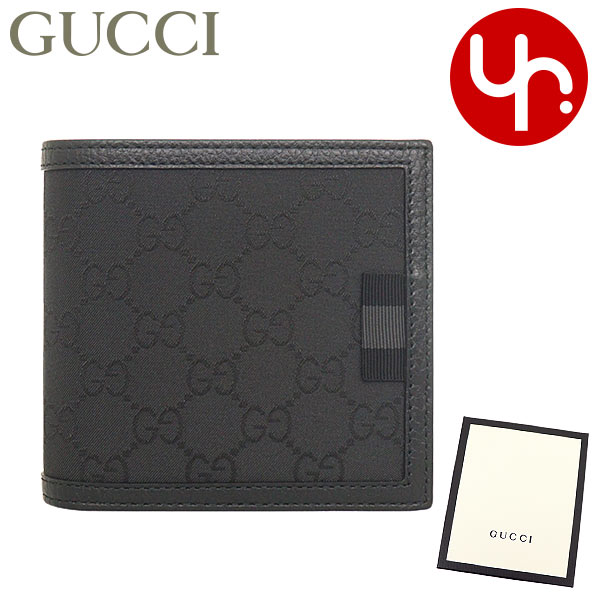 楽天インポートコレクションYR メンズグッチ GUCCI 財布 二つ折り財布 150413 G1XWN ブラック 特別送料無料 GG ナイロン キャンバス レザー バイフォールド コイン ウォレット アウトレット品メンズ ブランド 通販 2023SS