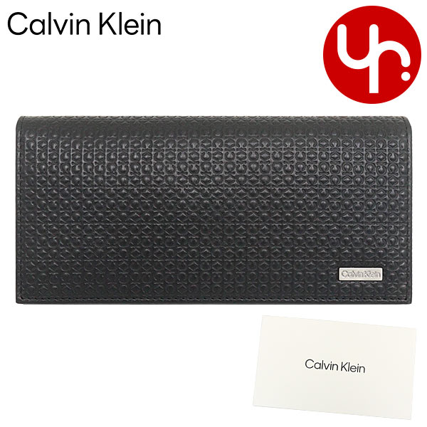 カルバン・クライン 革財布 メンズ カルバン クライン Calvin Klein 財布 長財布 31CK190001 ブラック 特別送料無料 ジェニュイン レザー エンボスド ロゴ ジップ コイン ポケット ロング フォールド ウォレットメンズ ブランド 通販 薄型 2023SS