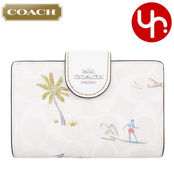 コーチ COACH 財布 二つ折り財布 FCK414 CK414 チョーク×グレイシャーホワイトマルチ 特別送料無料 ラグジュアリー シグネチャー フラ プリント PVC レザー ミディアム コーナー ジップ ウォレット アウトレット品レディース ブランド 通販 L型 2023SS