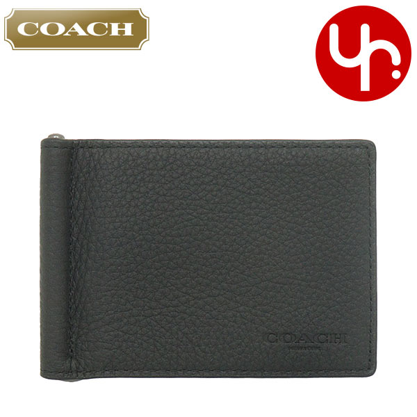 コーチ マネークリップ コーチ COACH 財布 二つ折り財布 FCH090 CH090 ブラック 特別送料無料 ペブルド レザー スリム ビルフォールド マネークリップ ウォレット アウトレット品メンズ ブランド 通販 薄型 2023SS