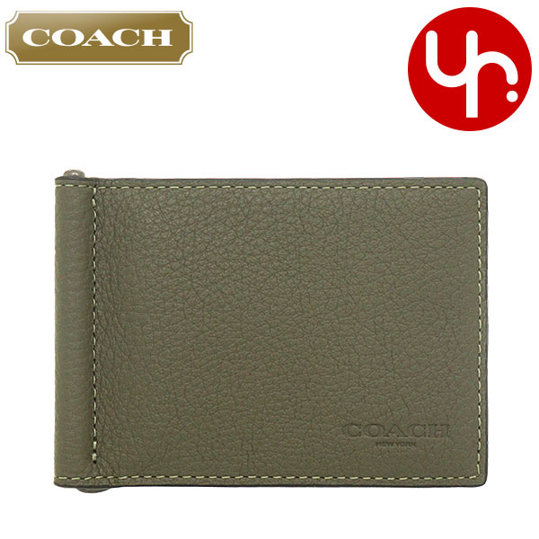 楽天インポートコレクションYR メンズコーチ COACH 財布 二つ折り財布 FCH090 CH090 オリーブドラブ 特別送料無料 ペブルド レザー スリム ビルフォールド マネークリップ ウォレット アウトレット品メンズ ブランド 通販 薄型 2023SS