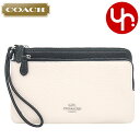 コーチ 革財布 レディース コーチ COACH 財布 長財布 FCF447 CF447 チョークブラックマルチ 特別送料無料 ラグジュアリー コントラスト ペブルド レザー ダブル ジップ ウォレット アウトレット品レディース ブランド 通販 L型 2023SS