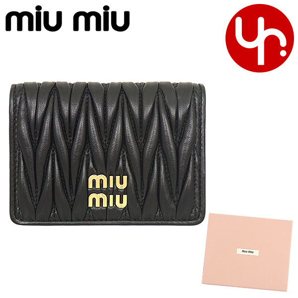 ミュウミュウ miumiu 小物 カードケース 5MC103 2FPP ネロ 特別送料無料 マテラッセ レザー メタル ロゴ カードケースレディース ブランド 通販 2023SS