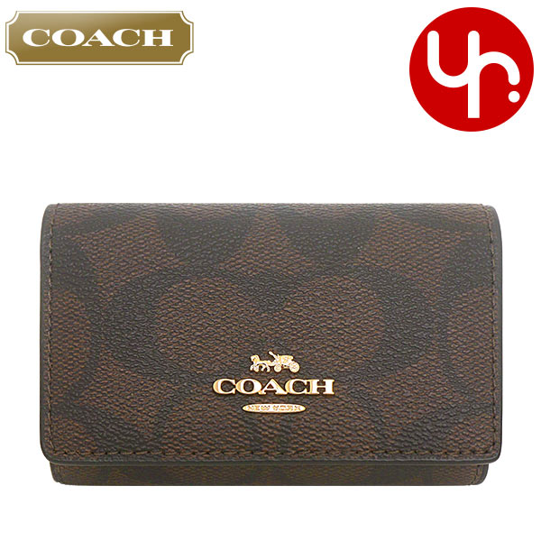 コーチ（COACH) コーチ COACH 小物 キーケース F77998 77998 ブラウン×ブラック 特別送料無料 シグネチャー 5連 キーケース アウトレット品レディース ブランド 通販 2023AW