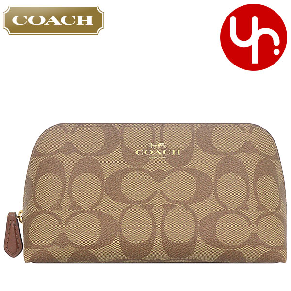 コーチ（COACH) コーチ COACH 小物 ポーチ F53385 53385 カーキ×サドル2 特別送料無料 ラグジュアリー シグネチャー PVC コスメティック ケース 17 アウトレット品レディース ブランド 通販 2023AW