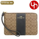 コーチ COACH 小物 ポーチ FCJ792 CJ792 カーキ×ブラック 特別送料無料 マイクロ シグネチャー PVC レザー コーナー ジップ リストレッ...