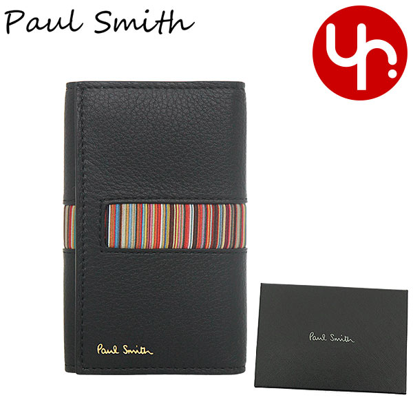 ポールスミス キーケース（メンズ） ポールスミス Paul Smith 小物 キーケース M1A 6950X AMUWEX ブラック 特別送料無料 カーフ レザー マルチストライプ 6連 キーケースメンズ ブランド 通販 2023SS