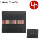 ポールスミス バッグ メンズ ポールスミス Paul Smith 財布 二つ折り財布 M1A 4833X AMUWEX ブラック 特別送料無料 カーフ レザー マルチストライプ ビルフォールド コイン ウォレットメンズ ブランド 通販 2023SS