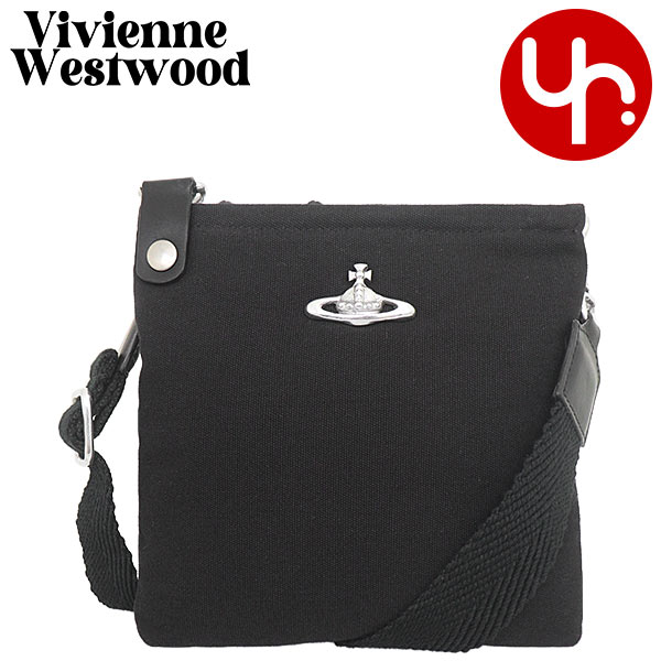 ヴィヴィアン ウエストウッド Vivienne Westwood バッグ ショルダーバッグ 4304006X W00IW ブラック 特別送料無料 ジョーンズ コットン キャンバス スクエア クロスボディーレディース ブランド 通販 斜めがけ 2023SS