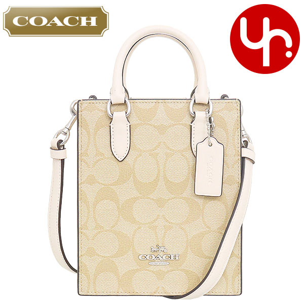 コーチ COACH バッグ ショルダーバッグ FCJ494 CJ494 ライトカーキ×チョーク 特別送料無料 シグネチャー キャンバス ノース サウス ミニ トート アウトレット品レディース ブランド 通販 斜めがけ 2023AW あす楽