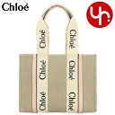 クロエ chloe バッグ トートバッグ CHC22AS383 I26 セメントピンク 特別送料無料 WOODY ウッディ リネン キャンバス ロゴ リボン ミ...