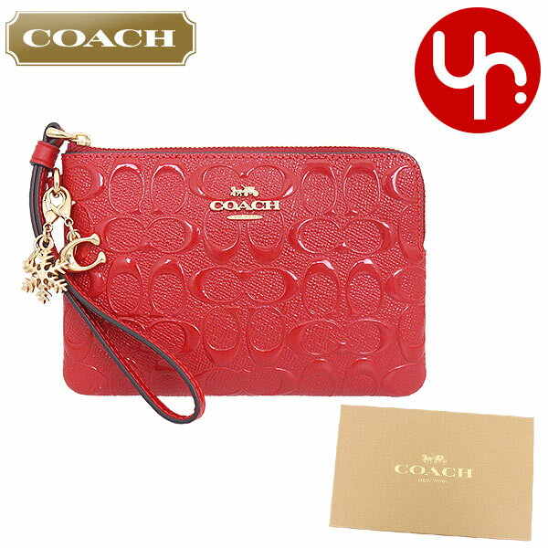 楽天インポートコレクションYR メンズコーチ COACH 小物 ポーチ FCN049 CN049 エレクトリックレッド 特別送料無料 デボスド シグネチャー パテント レザー コーナー ジップ リストレット アンド チャーム 3点セット （ボックス付き） アウトレット品レディース ブランド 通販 2023AW