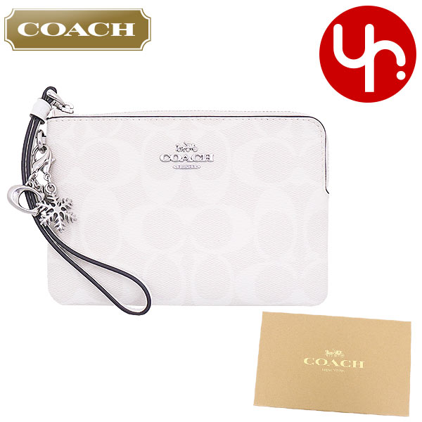 アクセサリーポーチ コーチ COACH 小物 ポーチ FCN044 CN044 チョーク×グレイシャーホワイトマルチ 特別送料無料 シグネチャー キャンバス コーナー ジップ リストレット アンド チャーム 3点セット (ボックス付き) アウトレット品レディース ブランド 通販 2023AW