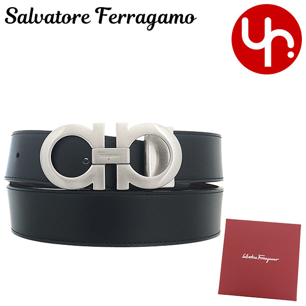 サルヴァトーレ フェラガモ 革ベルト メンズ サルヴァトーレ フェラガモ Salvatore Ferragamo 小物 ベルト 67 5542 ブラック×シルバー 特別送料無料 ダブルガンチーニ レザー リバーシブル ベルト 95 100 105 110 サイズメンズ ブランド 通販 2023AW