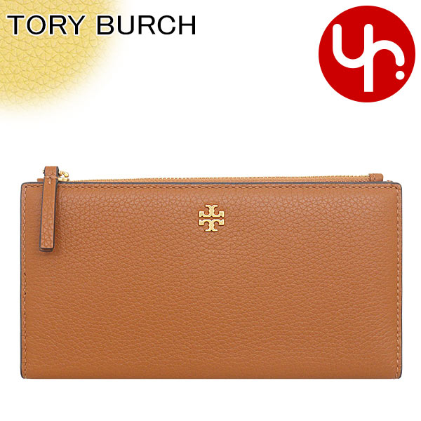 トリーバーチ TORY BURCH 財布 長財布 139540 0823 バーボン×コーンブレッド 特別送料無料 ブレイク カラー ブロック レザー スリム ウォレット アウトレット品レディース ブランド 通販 薄型 2023AW