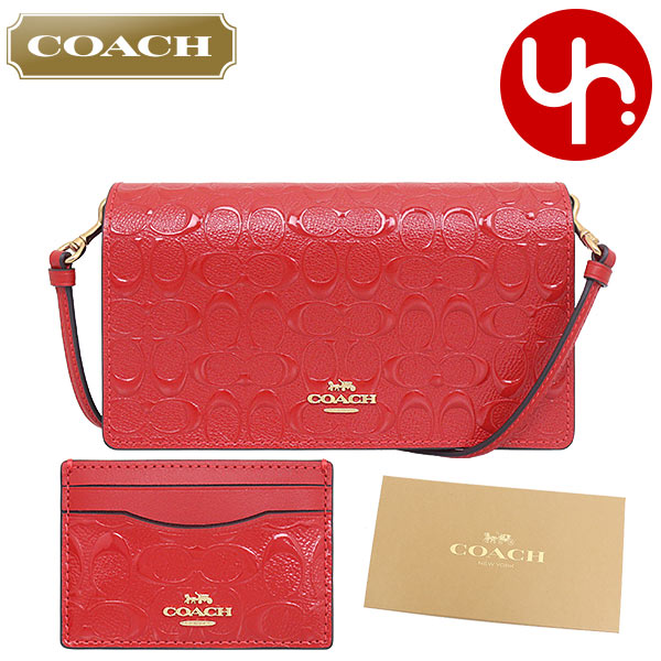 楽天インポートコレクションYR メンズコーチ COACH バッグ ショルダーバッグ FCH359 CH359 エレクトリックレッド 特別送料無料 デボスド シグネチャー レザー アンナ フォルド オーバー クラッチ クロスボディー カードケース 2点セット アウトレット品レディース ブランド 通販 斜めがけ 2023AW