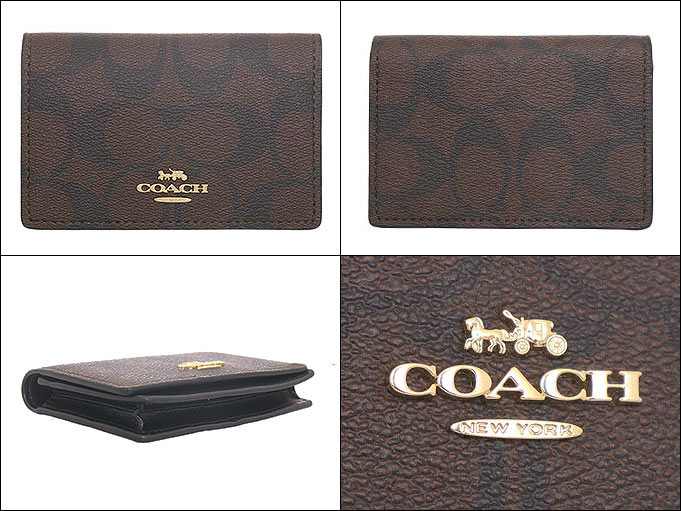 コーチ COACH 小物 カードケース F91681 91681 ブラウン×ブラック 特別送料無料 シグネチャー コーテッド キャンバス ビジネス カード ケース アウトレット品レディース メンズ ブランド 通販 2023AW