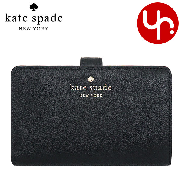 ケイト・スペード ニューヨーク 二つ折り財布 レディース ケイトスペード kate spade 財布 二つ折り財布 KE596 ブラック 特別送料無料 エルシー ペブルド レザー ミディアム コンパクト バイフォールド ウォレット アウトレット品レディース ブランド 通販 L型 2023AW