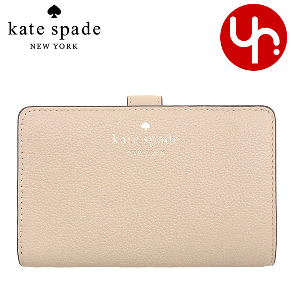 ケイト・スペード ニューヨーク 二つ折り財布 レディース ケイトスペード kate spade 財布 二つ折り財布 KE596 ウォームベージュ 特別送料無料 エルシー ペブルド レザー ミディアム コンパクト バイフォールド ウォレット アウトレット品レディース ブランド 通販 L型 2023AW