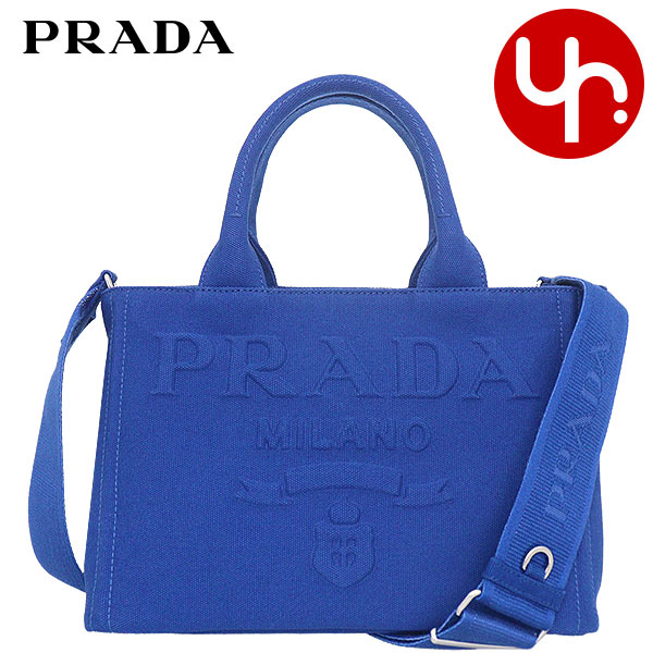 プラダ トートバッグ（レディース） プラダ PRADA バッグ トートバッグ 1BG439 ZKI KAO コバルトブルー 特別送料無料 カナパ キャンバス エンボスド レタリング ロゴ トートバッグレディース ブランド 通販 斜めがけ