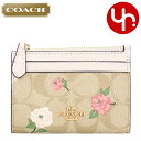 コーチ COACH 財布 コインケース FCR972 CR972 ライトカーキ×チョークマルチ 特別送料無料 シグネチャー ワイルドフラワー プリント ミニ ID キーリング スキニー アウトレット品レディース ブランド 通販 2024SS