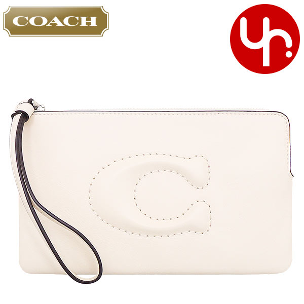 コーチ COACH 小物 ポーチ FCR392 CR392 チョーク 特別送料無料 C ロゴ スムース レザー ラージ コーナー ジップ リストレット アウトレット品レディース ブランド 通販 2024SS