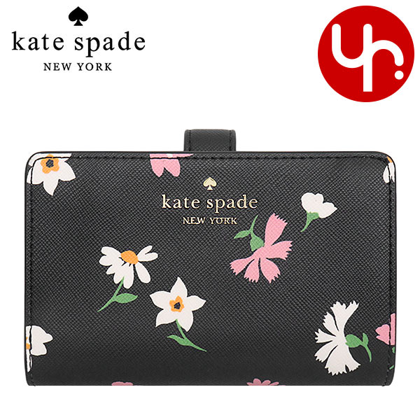 ケイト・スペード ニューヨーク 二つ折り財布 レディース ケイトスペード kate spade 財布 二つ折り財布 KF479 ブラックマルチ 特別送料無料 マディソン フローラル ワルツ ミディアム コンパクト バイフォールド ウォレット アウトレット品レディース ブランド 通販 L型 2024SS