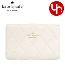 ケイト・スペード ニューヨーク 革財布 レディース ケイトスペード kate spade 財布 二つ折り財布 KG424 パーチメント 特別送料無料 キャリー スムース キルテッド レザー ミディアム コンパクト バイフォールド ウォレット アウトレット品レディース ブランド 通販 L型 2024SS