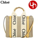 クロエ chloe バッグ トートバッグ CHC22AS397 I26 ハニーゴールド 特別送料無料 WOODY ウッディ リネン キャンバス ロゴ リボン スモール ショルダー トートレディース ブランド 通販 斜めがけ 旅行 通勤 2024SS