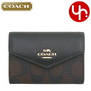 コーチ COACH 小物 カードケース FCH202 CH202 ブラウン×ブラック 特別送料無料 シグネチャー コーテッド キャンバス スムース レザー フラ...