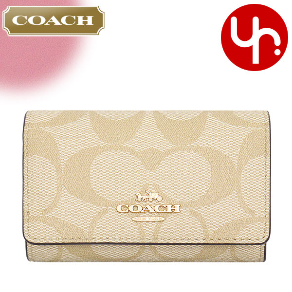 コーチ（COACH) コーチ COACH 小物 キーケース F77998 77998 ライトカーキ×ローズ 特別送料無料 シグネチャー 5連 キーケース アウトレット品レディース ブランド 通販 2024SS