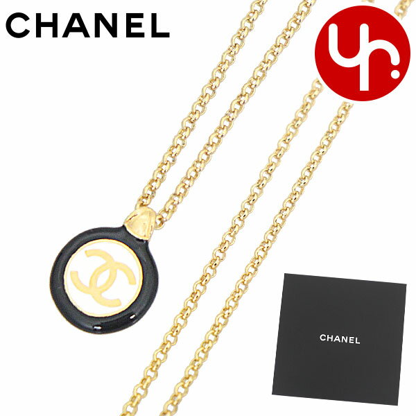 シャネル ネックレス（レディース） シャネル CHANEL アクセサリー ネックレス ABC983 B16125 ゴールド×ブラック ホワイト 特別送料無料 CCマーク ココマーク バイカラー ラウンド ペンダントレディース ブランド 通販 2024SS