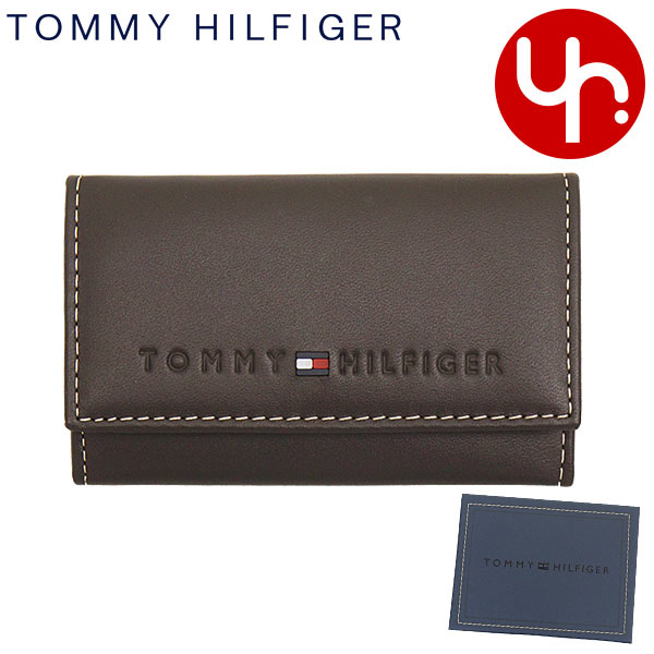 トミーヒルフィガー キーケース（メンズ） トミー ヒルフィガー TOMMY HILFIGER 小物 キーケース 31TL17X005 ブラウン 特別送料無料 WELLESLEY ジェニュイン レザー 6連 キーケースメンズ ブランド 通販 2024SS