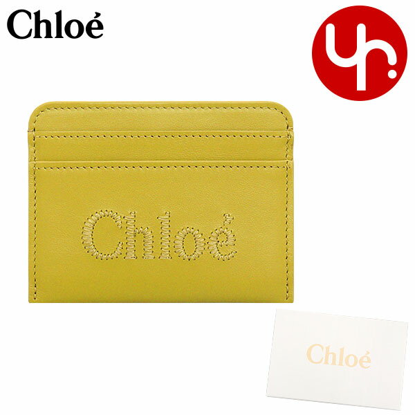 クロエ 定期入れ クロエ chloe 小物 カードケース CHC23SP868 I10 アンバーグリーン 特別送料無料 CHLOE SENSE クロエ センス シャイニー カーフ レザー カードホルダーレディース ブランド 通販 2024SS