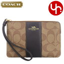 コーチ COACH 小物 ポーチ FCS602 CS602 カーキ×ブラック 特別送料無料 シグネチャー コーテッド キャンバス リサイクル レザー コーナー ...