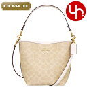 コーチ COACH バッグ ショルダーバッグ FCT800 CT800 サンド×チョーク 特別送料無料 シティ シグネチャー コーテッド キャンバス レザー バケット バッグ アウトレット品レディース ブランド 通販 斜めがけ 2024AW(4)