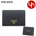 プラダ PRADA 財布 二つ折り財布 1MV021 QHH ネロ 特別送料無料 サフィアーノ レザー エナメルメタル トライアングル ロゴ バイフォールド ウ...